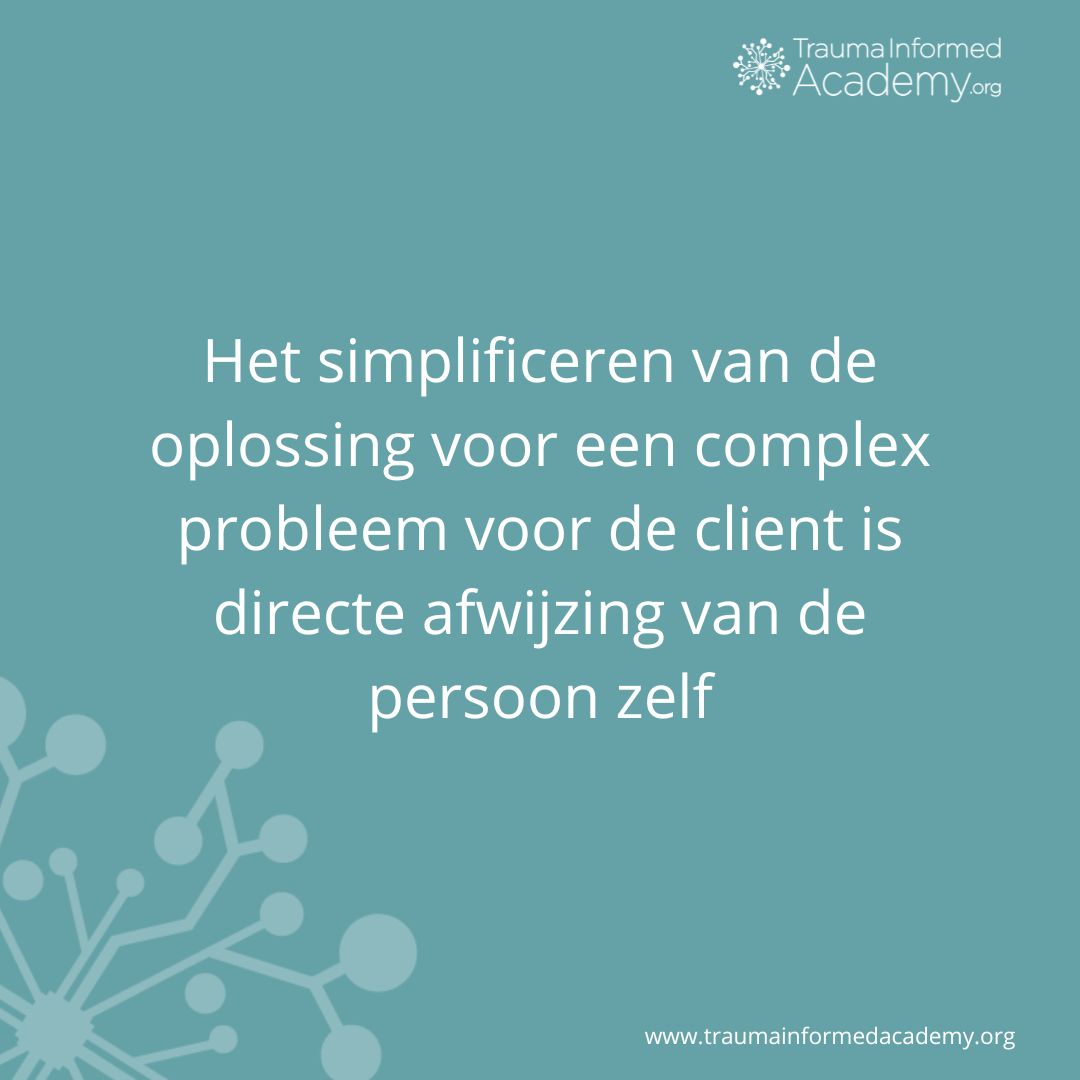 Oplossing trauma simplificeren ontkent de persoon's zelf