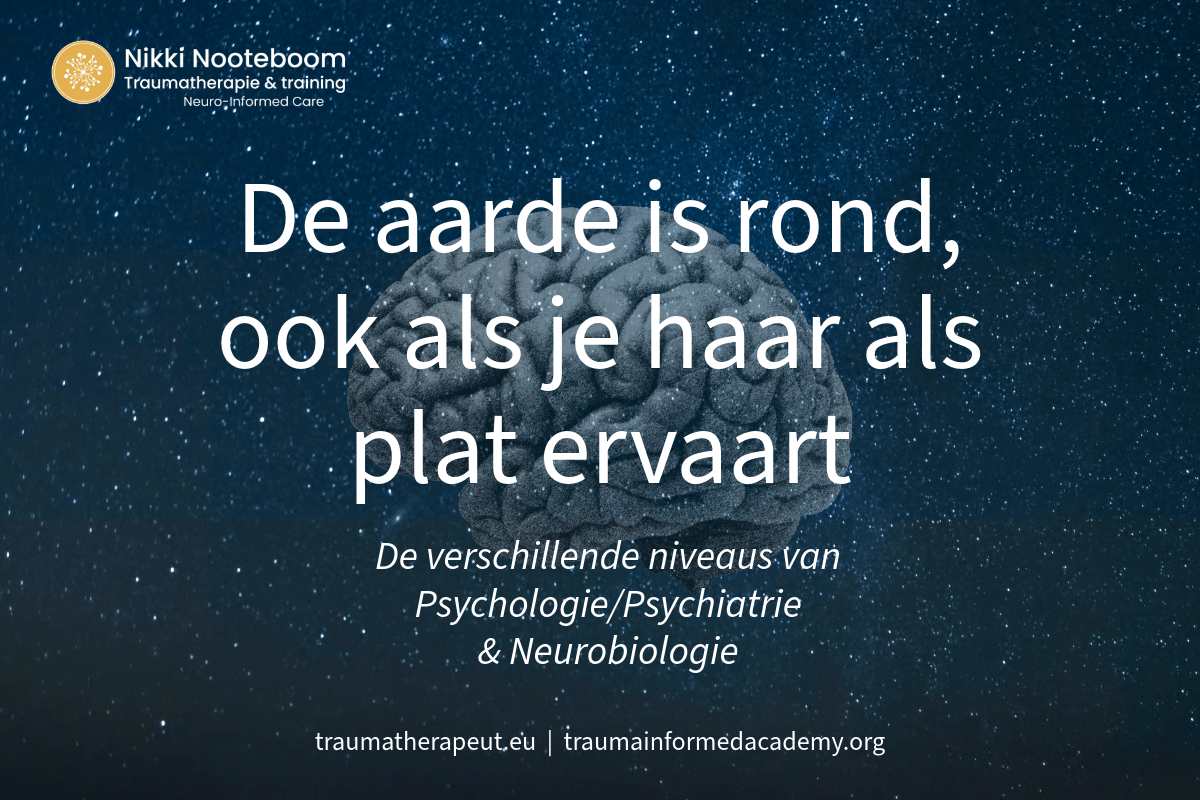 Neurobiologie is iets anders dan psychologie of psychiatrie die de basis vormen voor ons huidige mensbeeld en is ontstaan zonder huidige neurobiologische onderzoekstechnieken.