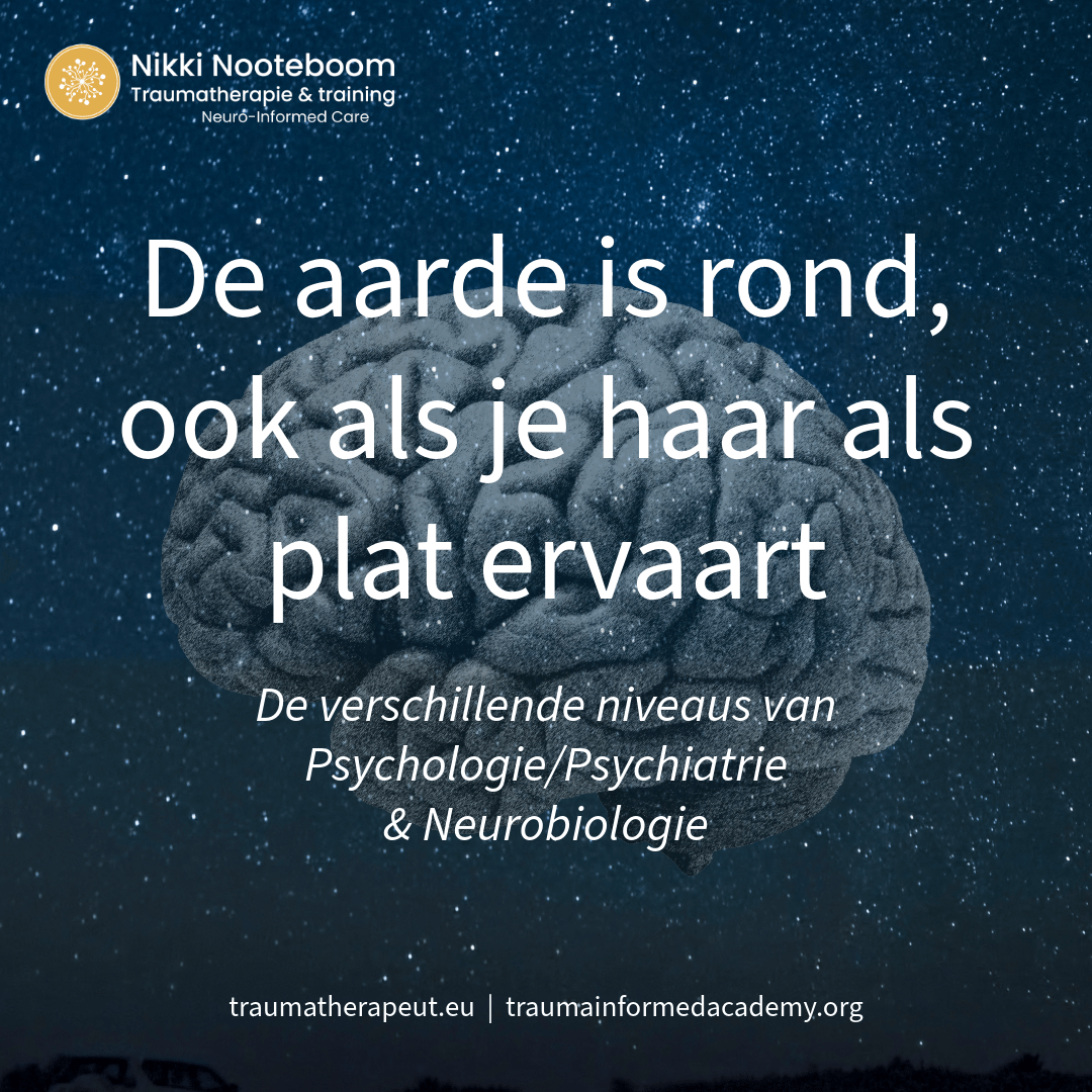 Neurobiologie is iets anders dan psychologie of psychiatrie die de basis vormen voor ons huidige mensbeeld en is ontstaan zonder huidige neurobiologische onderzoekstechnieken.